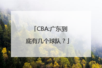CBA:广东到底有几个球队？